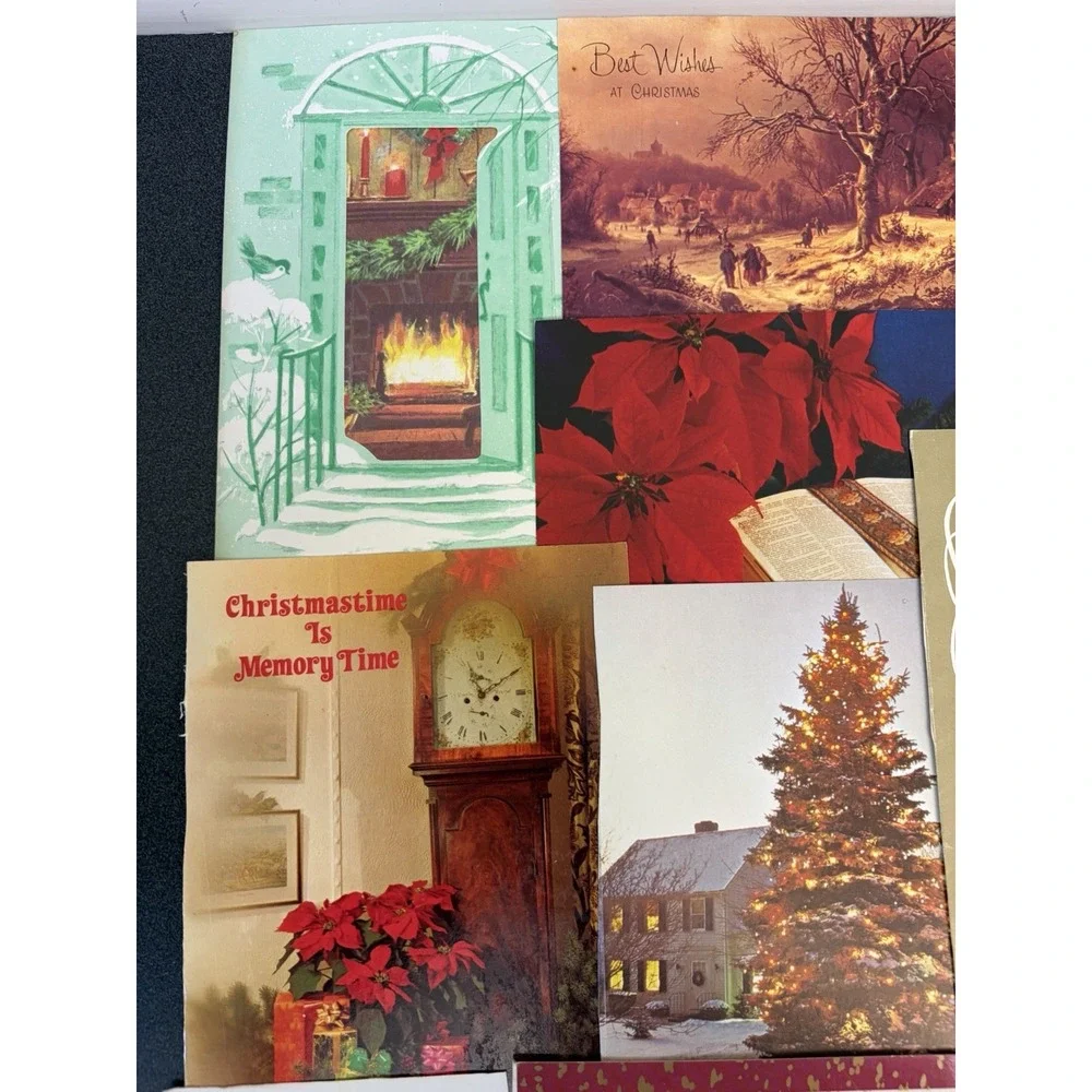 Vintage Christmas Cards Fronts ONLY Traditional Scrapbooking Decoupage Lot 50+